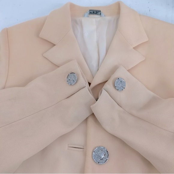 [Versace] Classic Vintage Yellow Blazer Embellished Buttons Women’s Sz 38 / US 2 - Picture 8 of 14